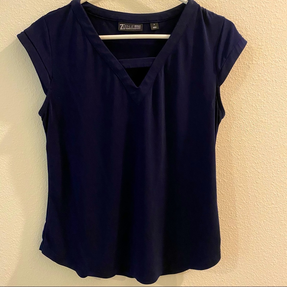 New York and Company Navy Blue Shirt